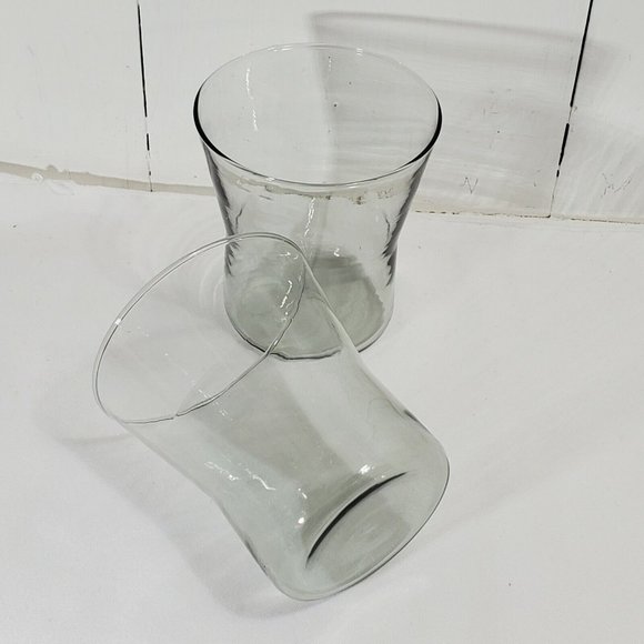 Corning Snap II Smoke Old Fashioned Whiskey Glasses 2pc fluted tulip handblown - Picture 2 of 9